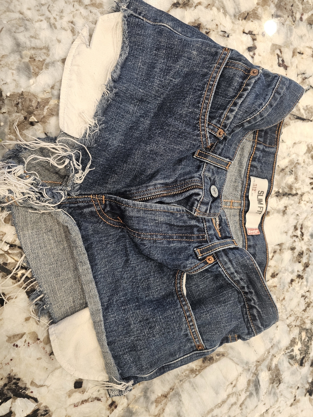 Levi's Distressed Women's Denim Shorts - Dark Blue